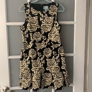 Cece cocktail dress/ gold brocade details Sz 12